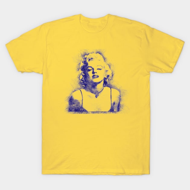 Marilyn Monroe Pen Art T-Shirt by Blind Man Studio